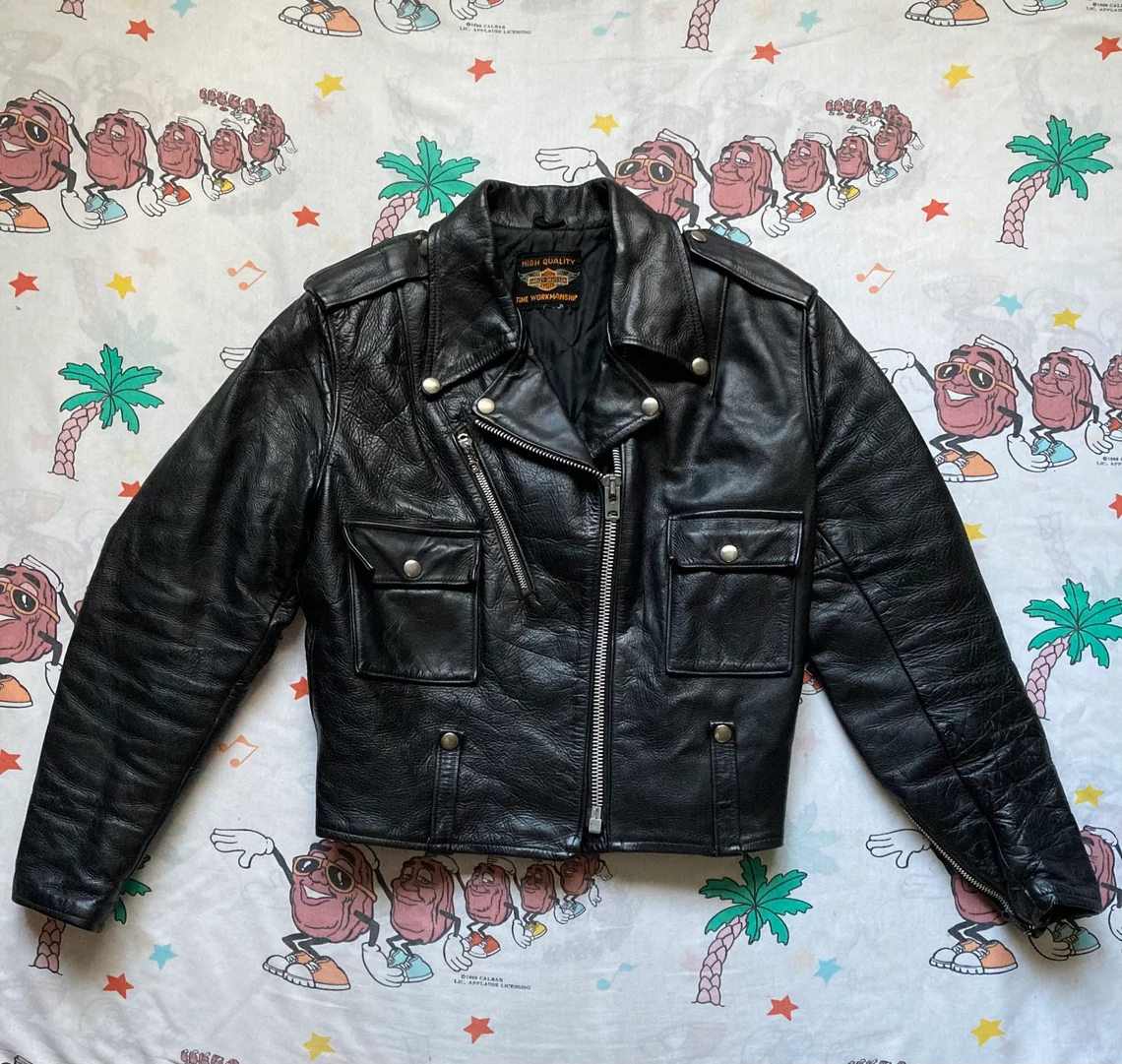 Womens Motorcycle Leather Jacket 50s Style