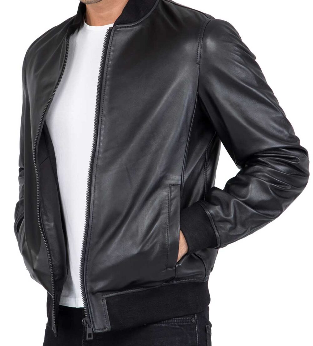 black leather bomber jackets for men 3