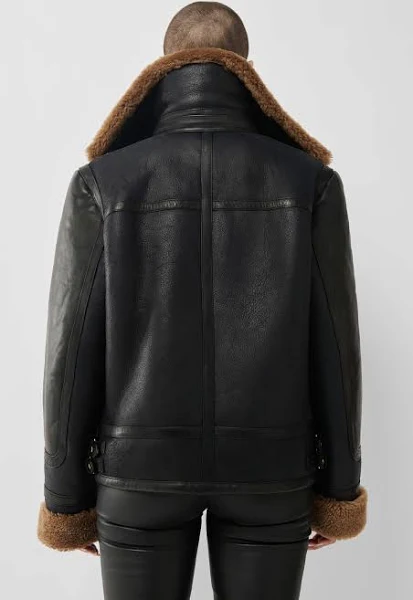 black sheepskin jacket ladies 3