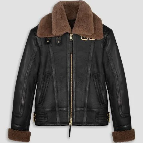 black sheepskin jacket ladies