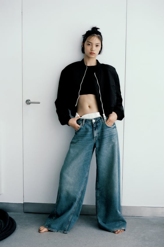 crop bomber jacket black 3