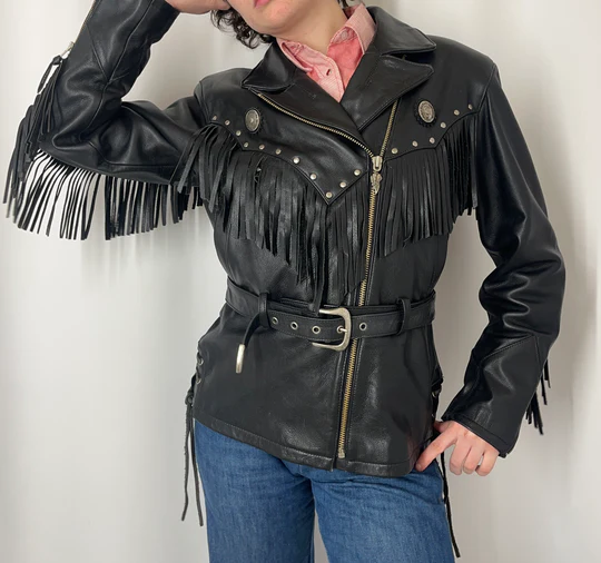 harley davidson womens leather jacket with fringe