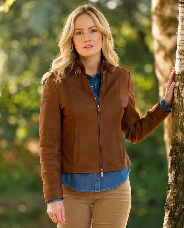 Ladies Tan Suede Jacket