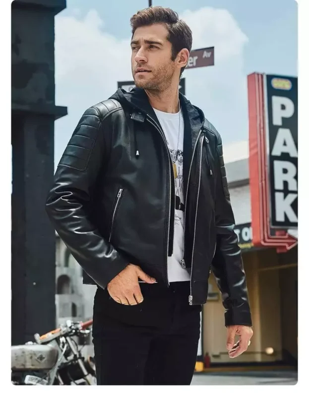 Leather And Hoodie Jacket