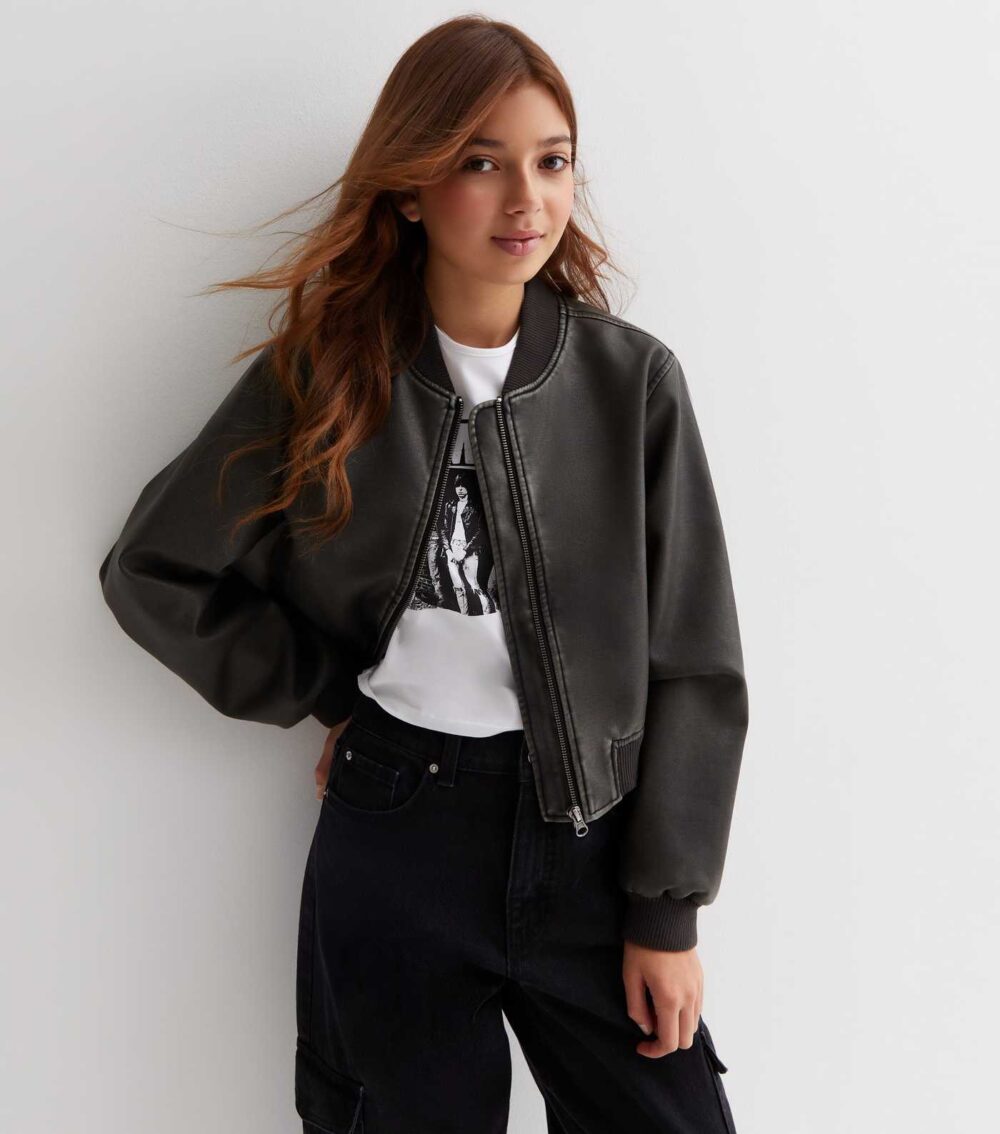 leather bomber jacket women