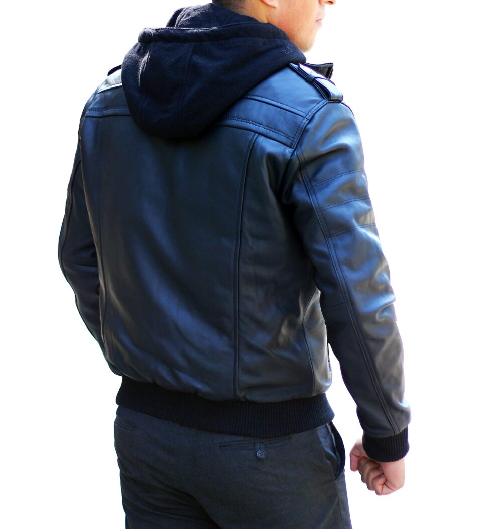 mens hooded leather jacket 2