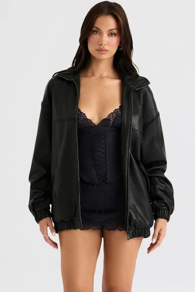 oversized bomber leather jacket