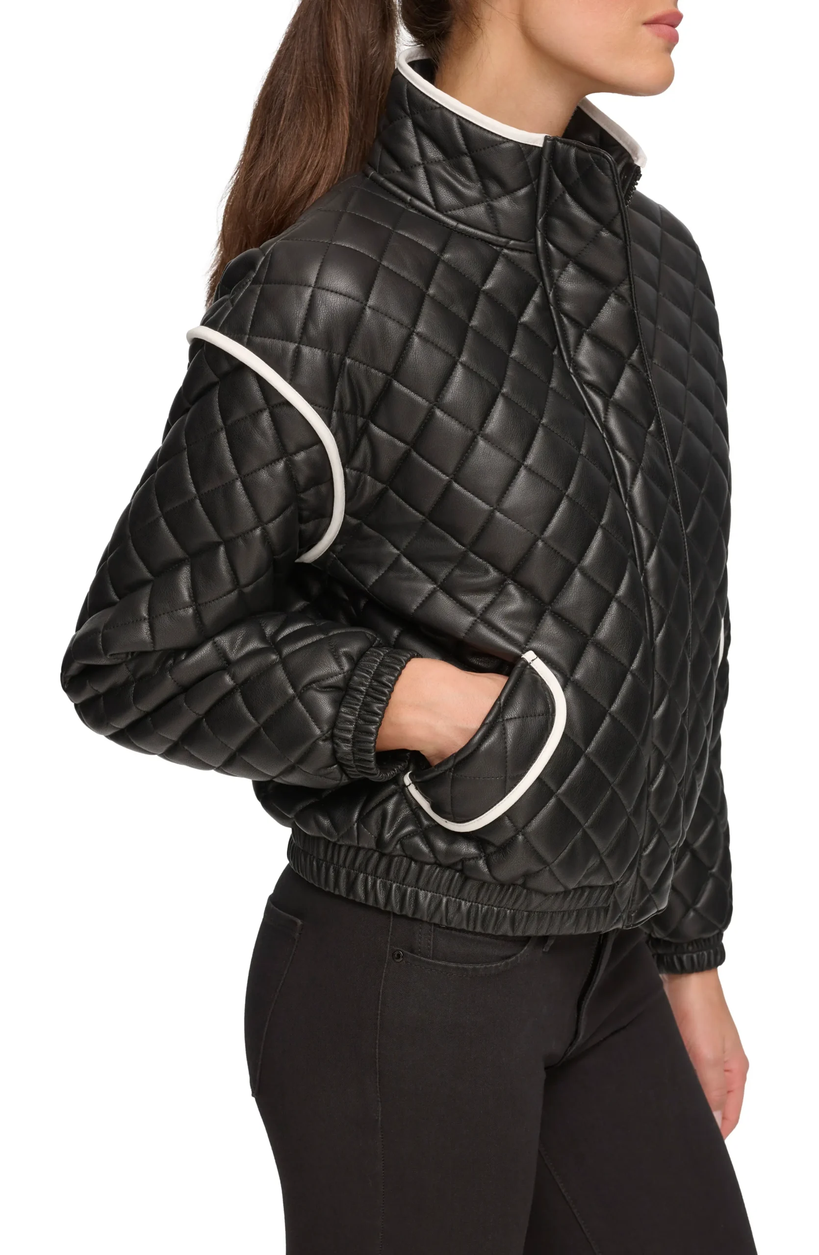 quilted leather bomber jacket women 2