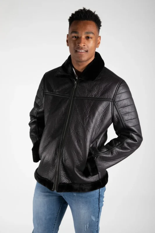 Black Mens Aviator Jacket