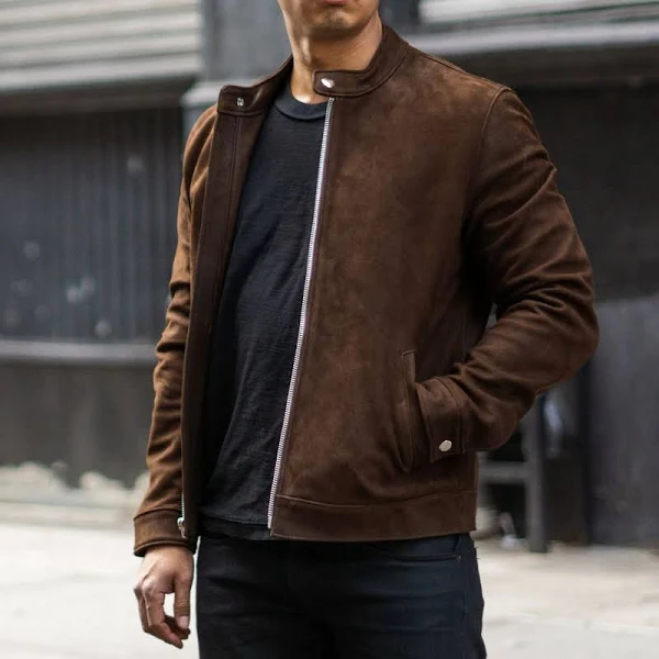 suede leather bomber jacket