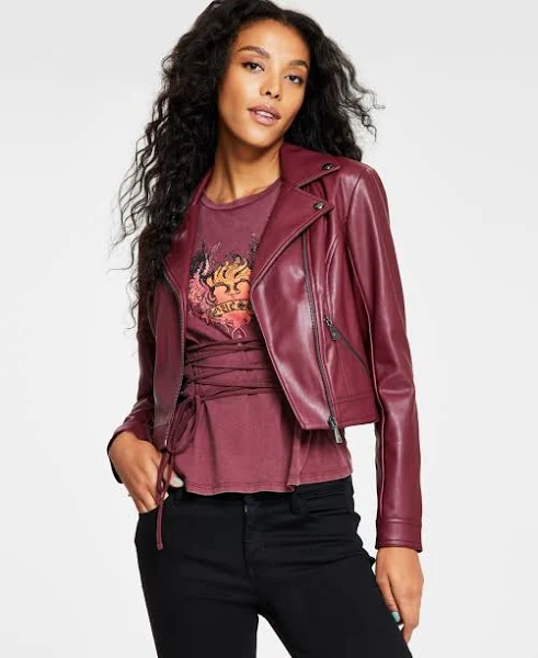 womens cropped moto jacket