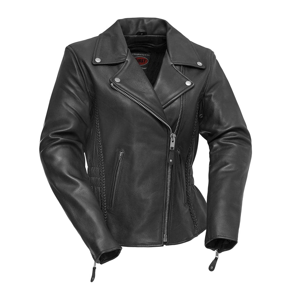 Black Biker Leather Jacket Womens