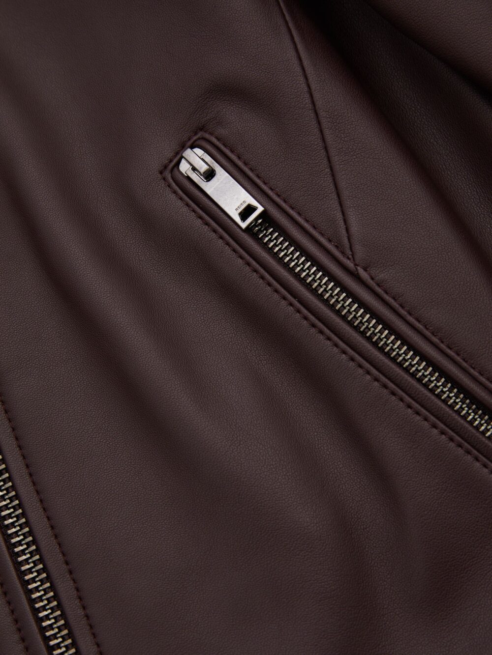 Black Collarless Biker Jacket 3