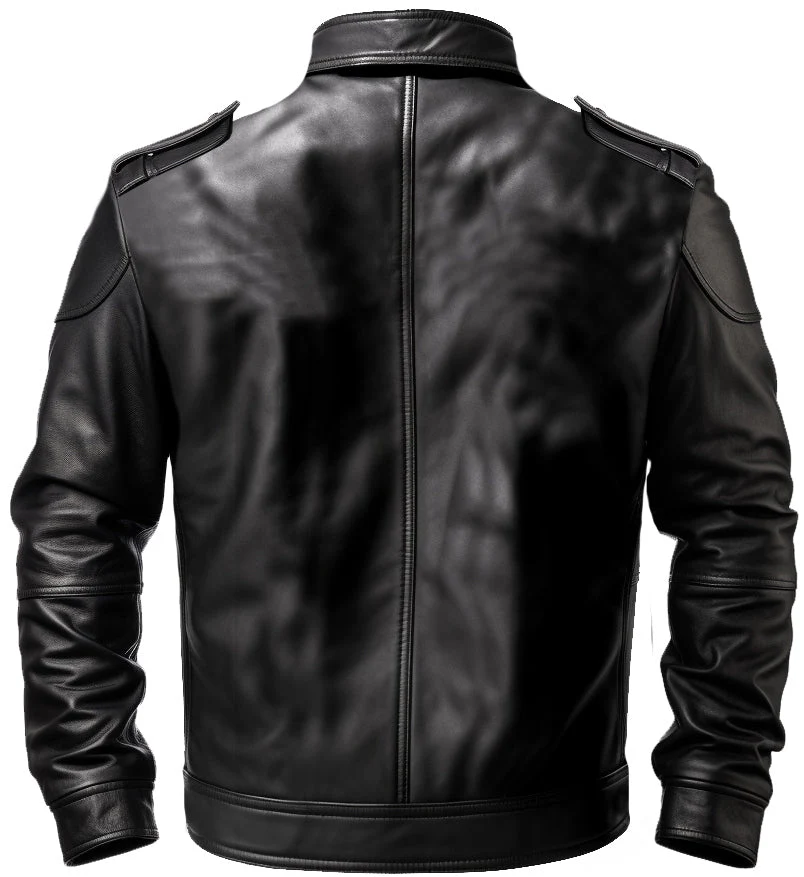 Black Leather Bomber Jacket Men