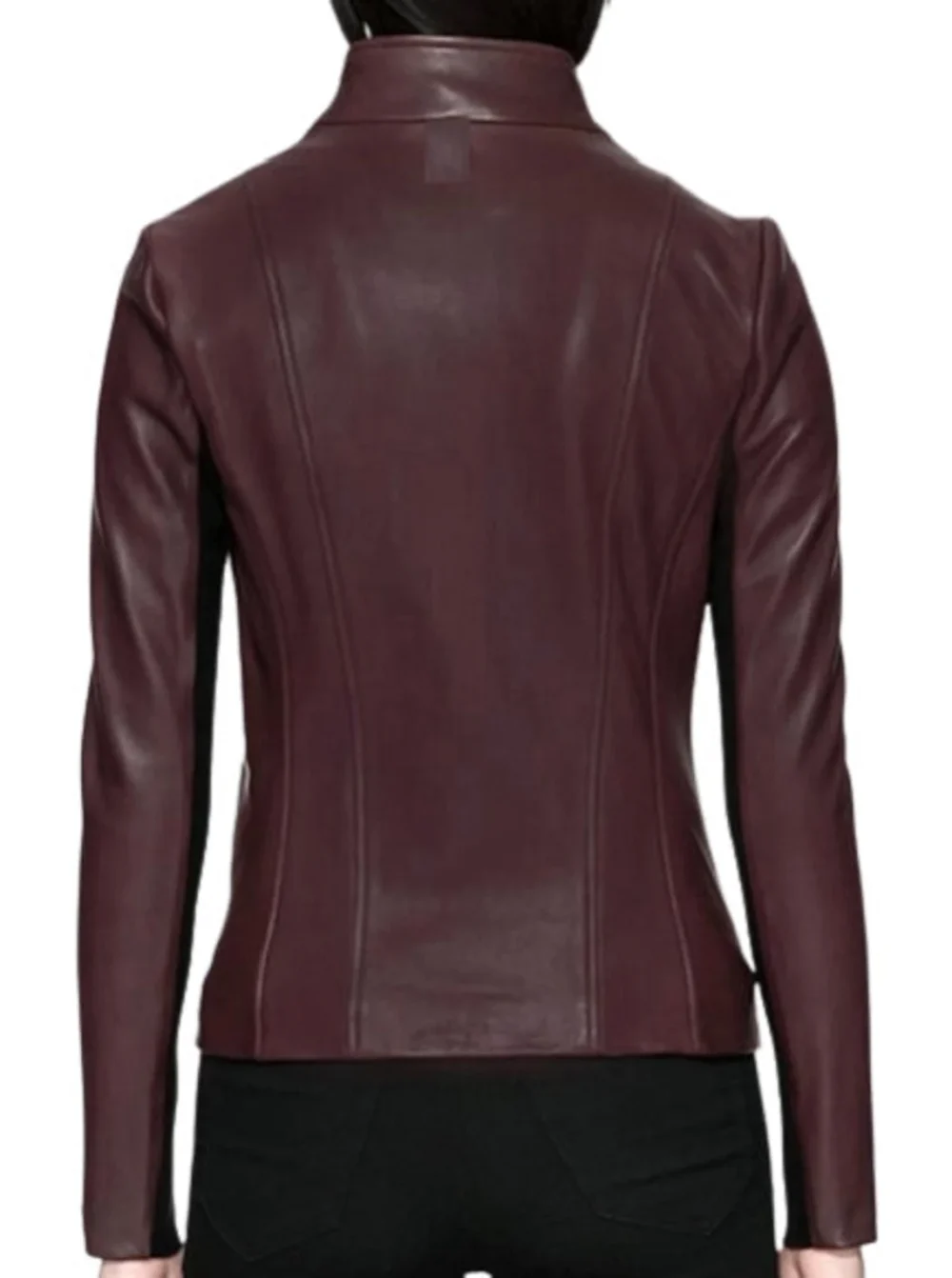Burgundy Biker Jacket Ladies