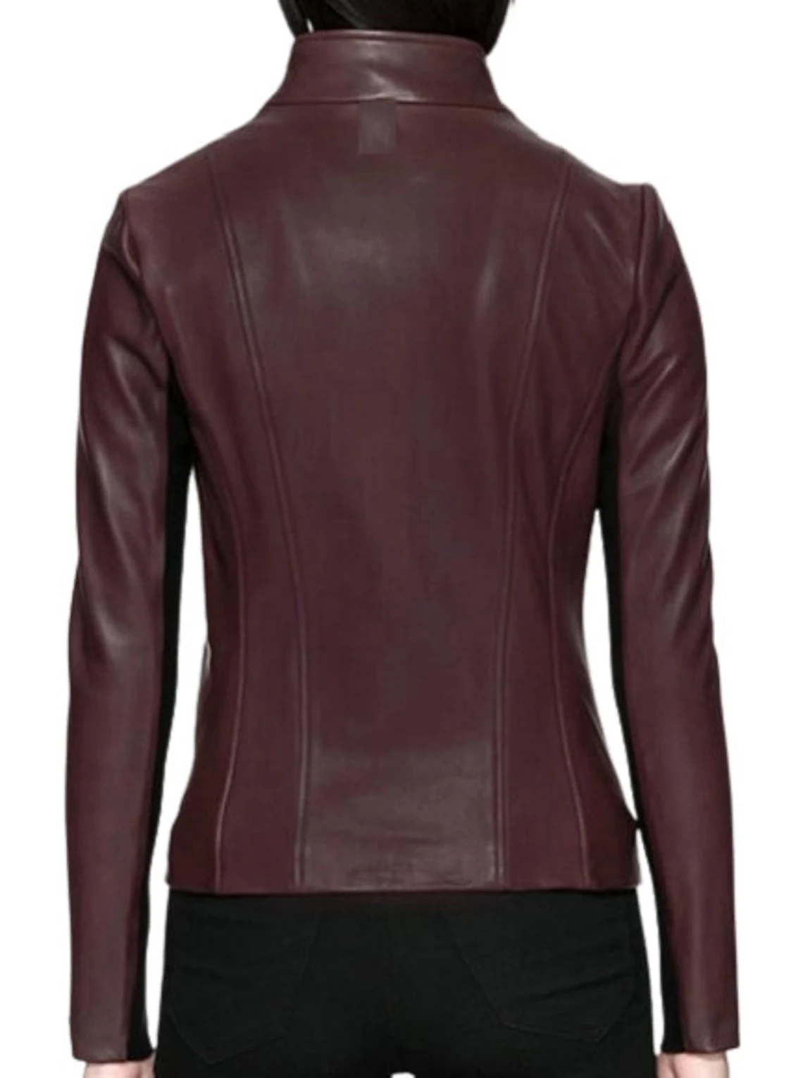Burgundy Biker Jacket Ladies