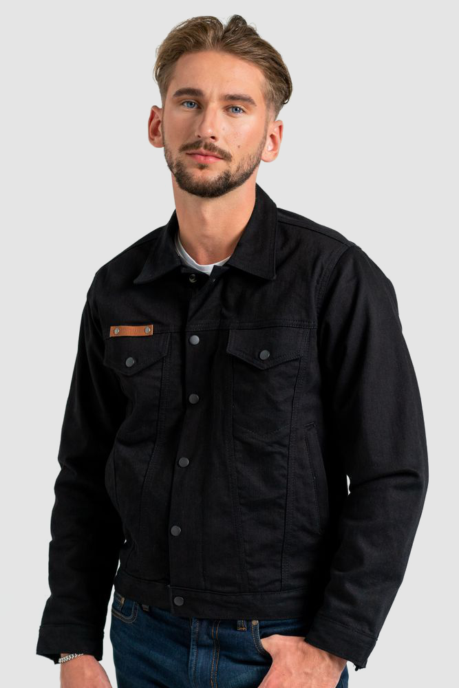 Denim Biker Jacket Black