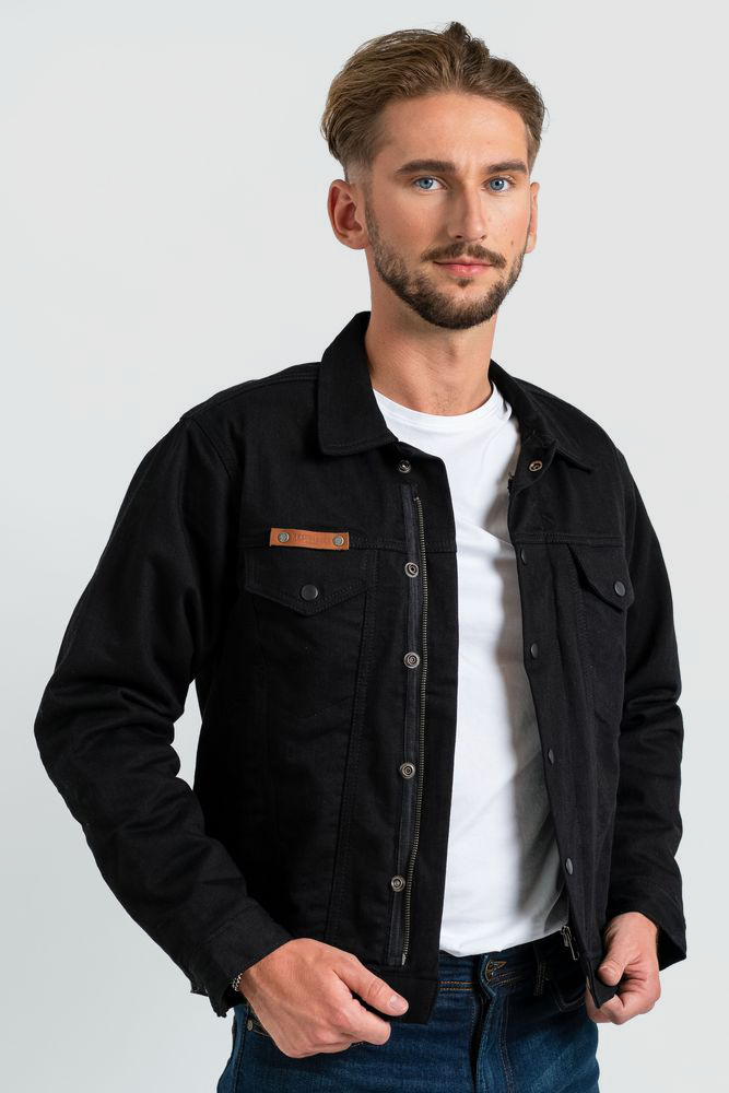 Denim Biker Jacket Black