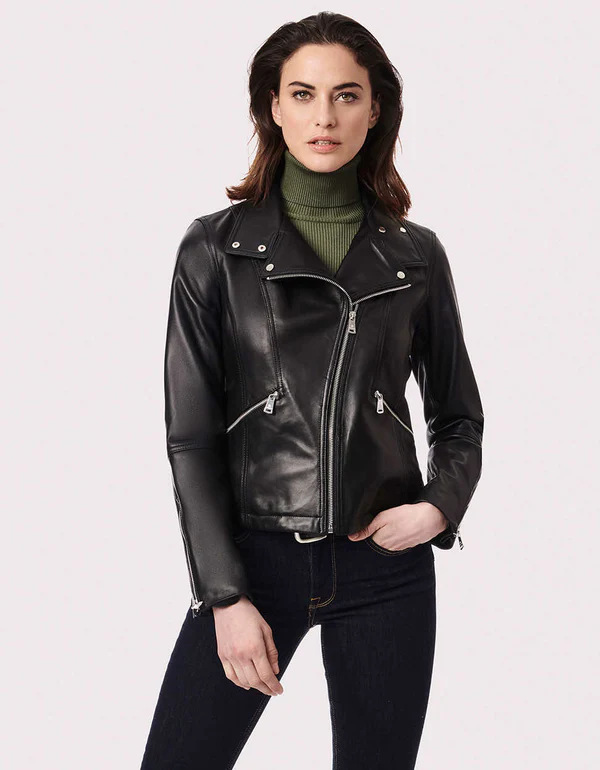 Fitted Biker Jacket Womens