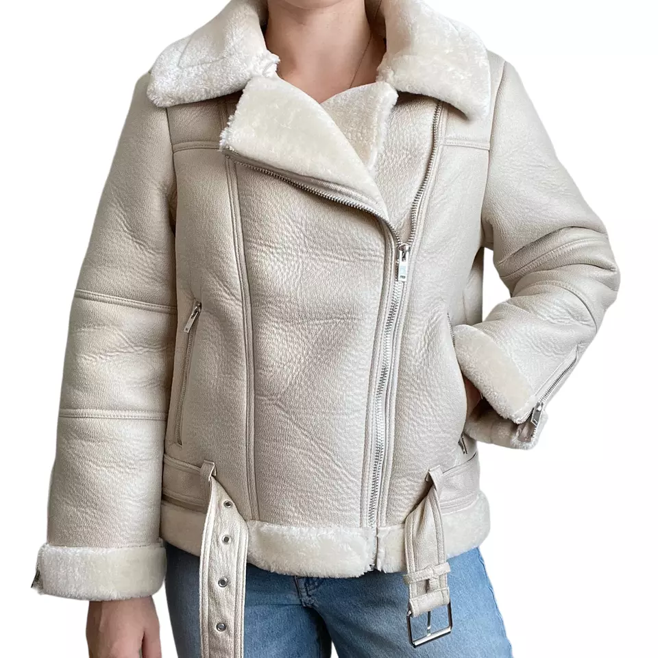 Leather Aviator Jacket Topshop