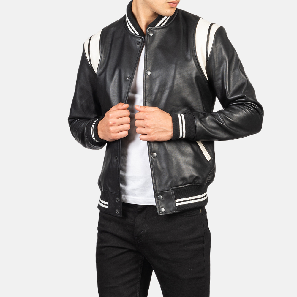 Leather Varsity Jacket Mens