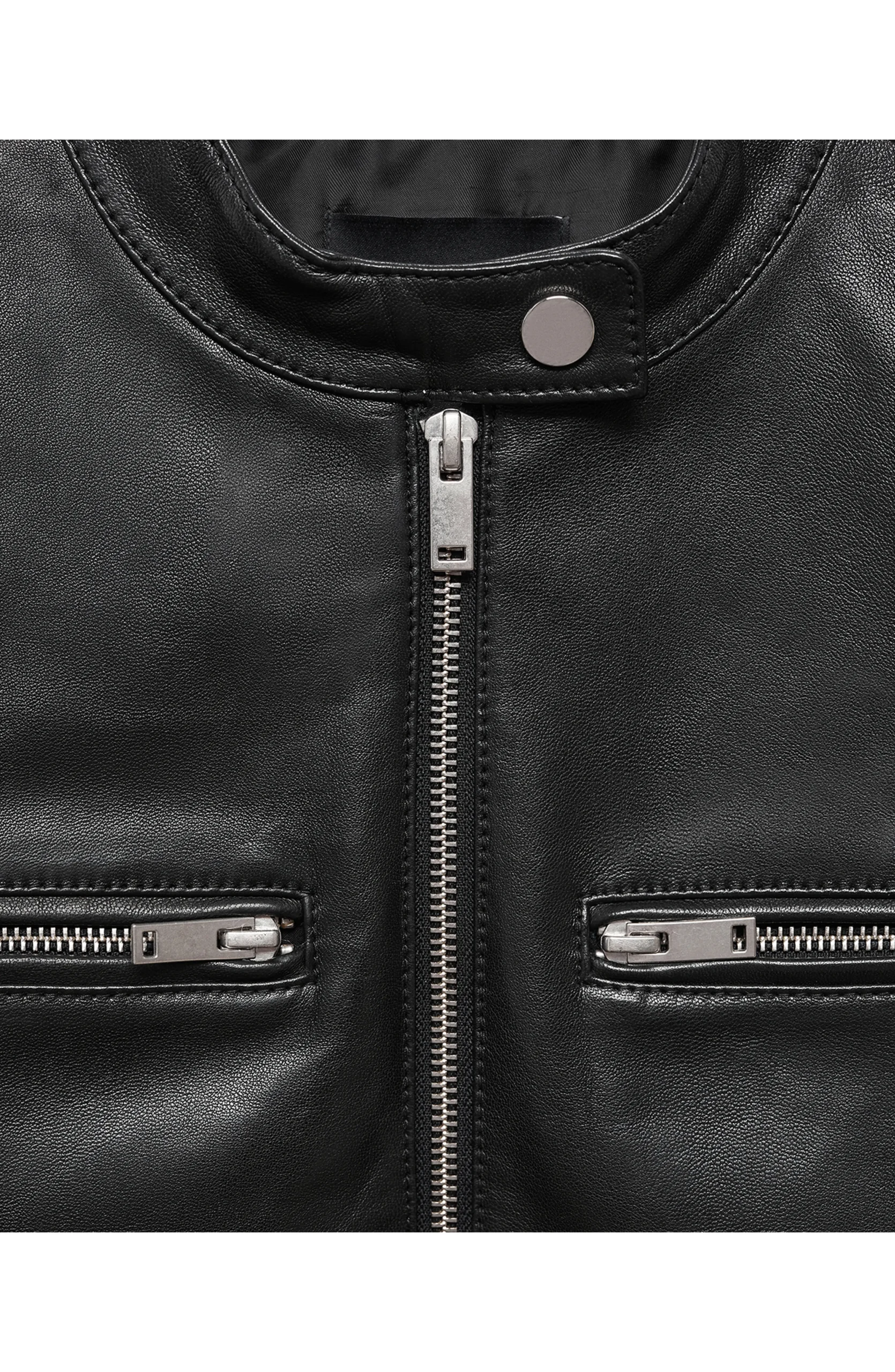 Mango Leather Biker Jacket
