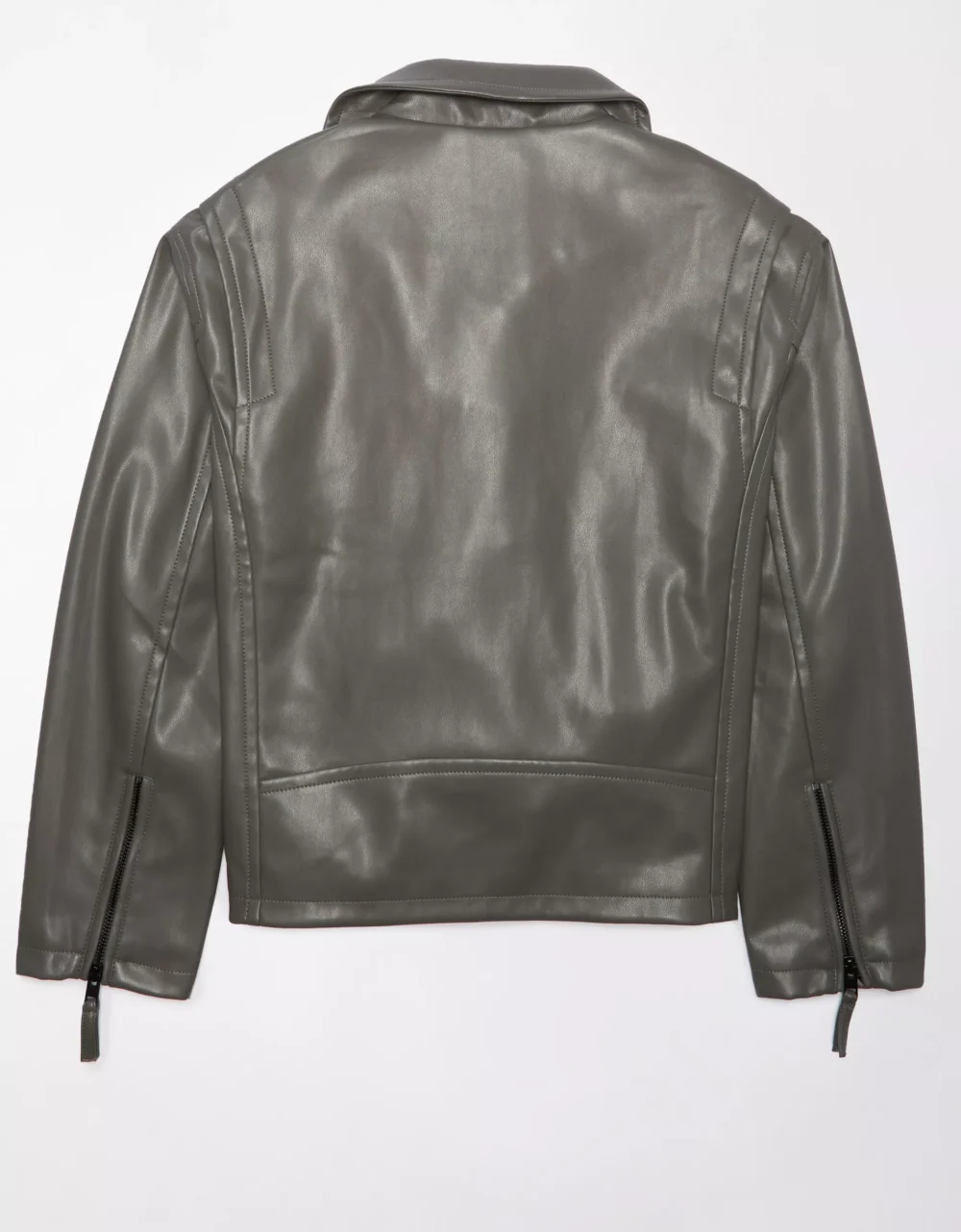 Oversized Faux Leather Biker Jacket