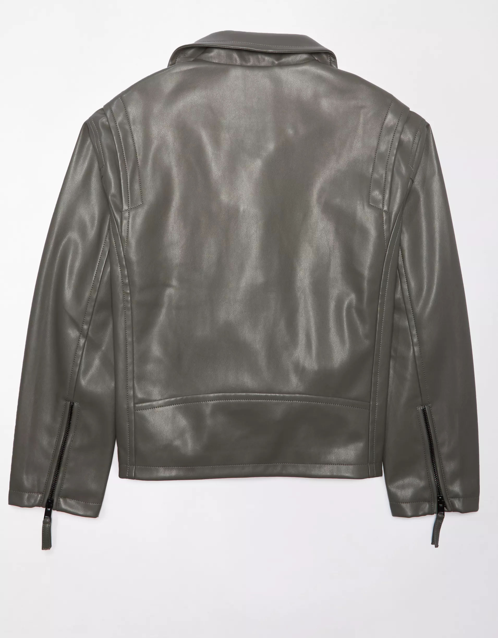 Oversized Faux Leather Biker Jacket