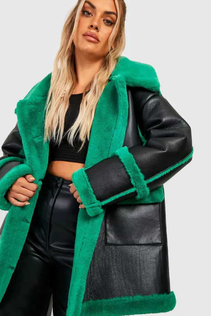 Plus Size Aviator Jacket