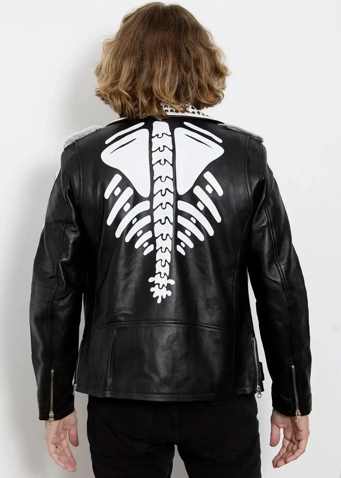 Skeleton Leather Biker Jacket