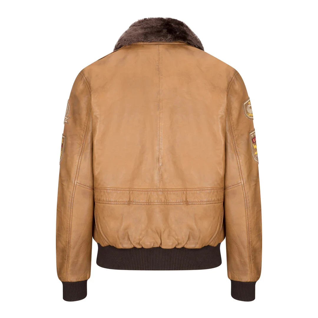 Tan Aviator Jacket Mens