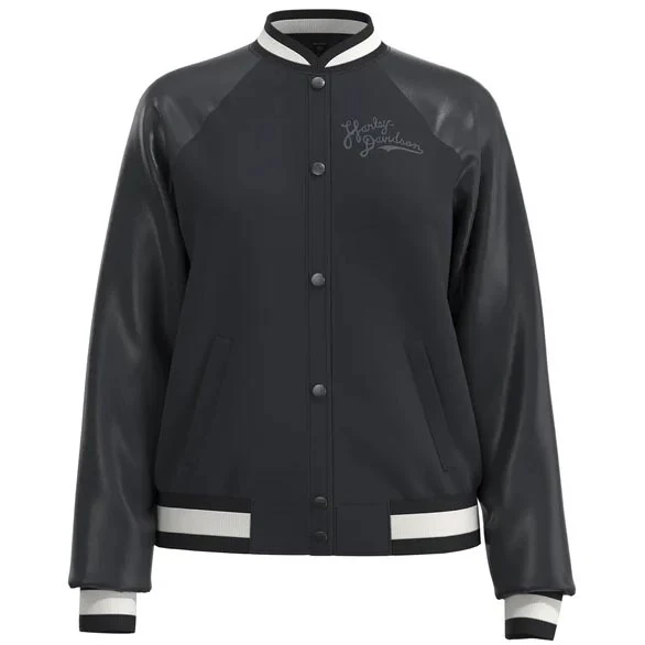 Varsity Jacket Leather Sleeves Women's