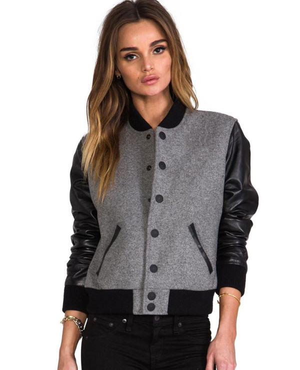 Women's Varsity Jacket Leather Sleeves
