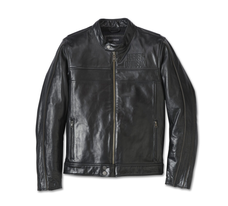 Men's H-D Flex Layering System Café Racer Leather Jacket Outer Layer