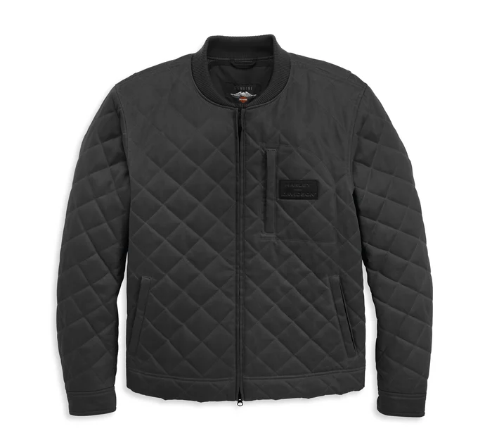 Men's Coastal Quilted Waxed Canvas Riding Jacket - Black Beauty