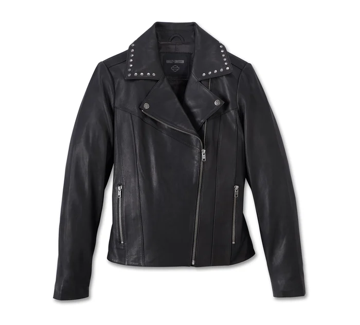 Women's Classic Eagle Studded Leather Jacket