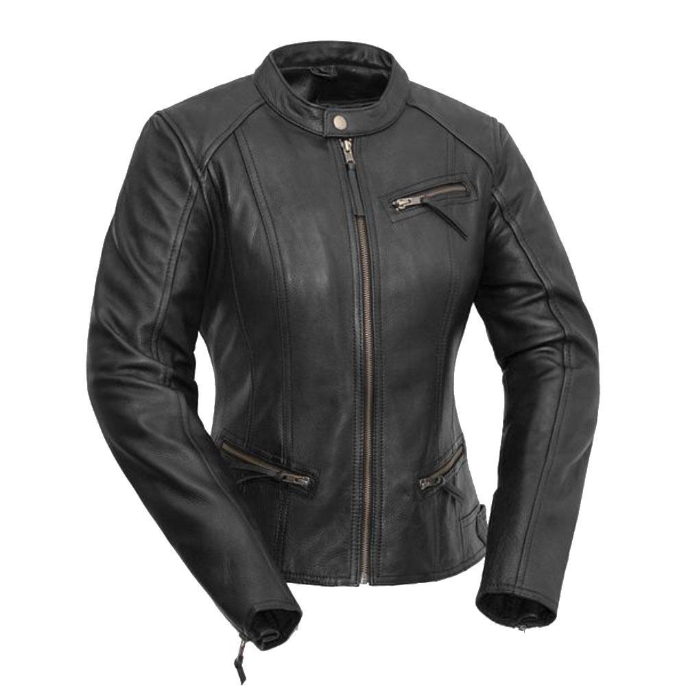 Motorcycle Ladies Textile Jacket with Embroidered Wings on Back